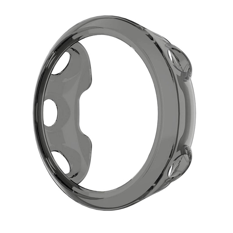AWADUO for Garmin Forerunner 45S TPU Transparent Protective Case Cover Shell, Smartwatch Protective Case for Garmin Forerunner 45S, Soft and Durable (TPU Black) TPU Black