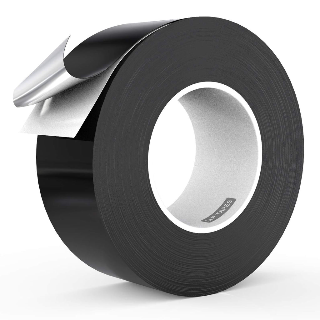 LLPT Aluminum Black Foil Tape 2 Inches x 55 Yards 3.94 Mil High Temp Heavy Duty Adhesive HVAC Sealing Hot Cold Air Duct Tape for Pipe Metal Repair (BF255) 2" x 165 Ft