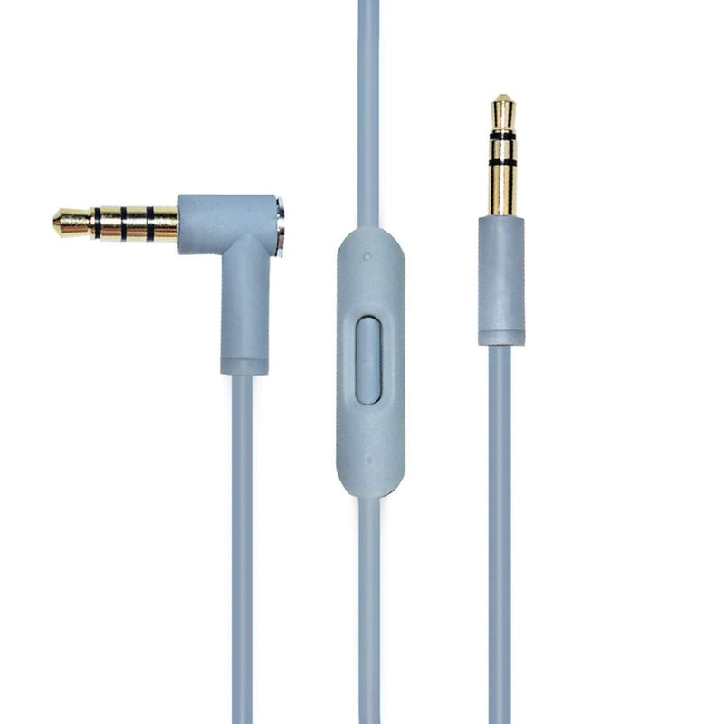 Replacement Audio Cable Cord Wire with in-line Mic Audio Extension Cable and Remote Control Compatible with Beats by Dr Dre Headphones Solo/Studio/Pro/Detox/Wireless/Mixr/Executive/Pill (Grey) Grey