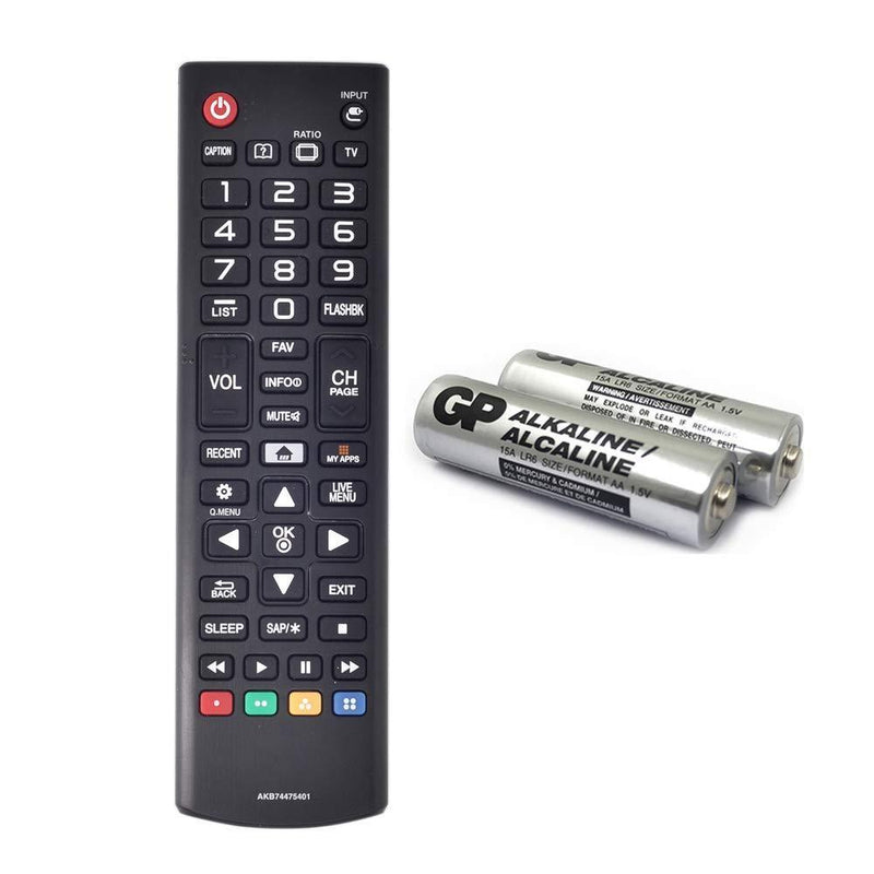 AKB74475401 Replacement for LG Remote Control for Smart TV 49UF6430 43UF6400 49UF6490 49UF6400 43UF6430 43LF5900 55UF6450 49UF6900 49LF5900 32LF595B 24LF4820 65UF6450 with GP Alkaline 2 pcs Batteries