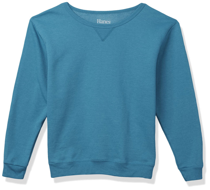 Hanes Women's EcoSmart Crewneck Sweatshirt Small Bold Blue Heather