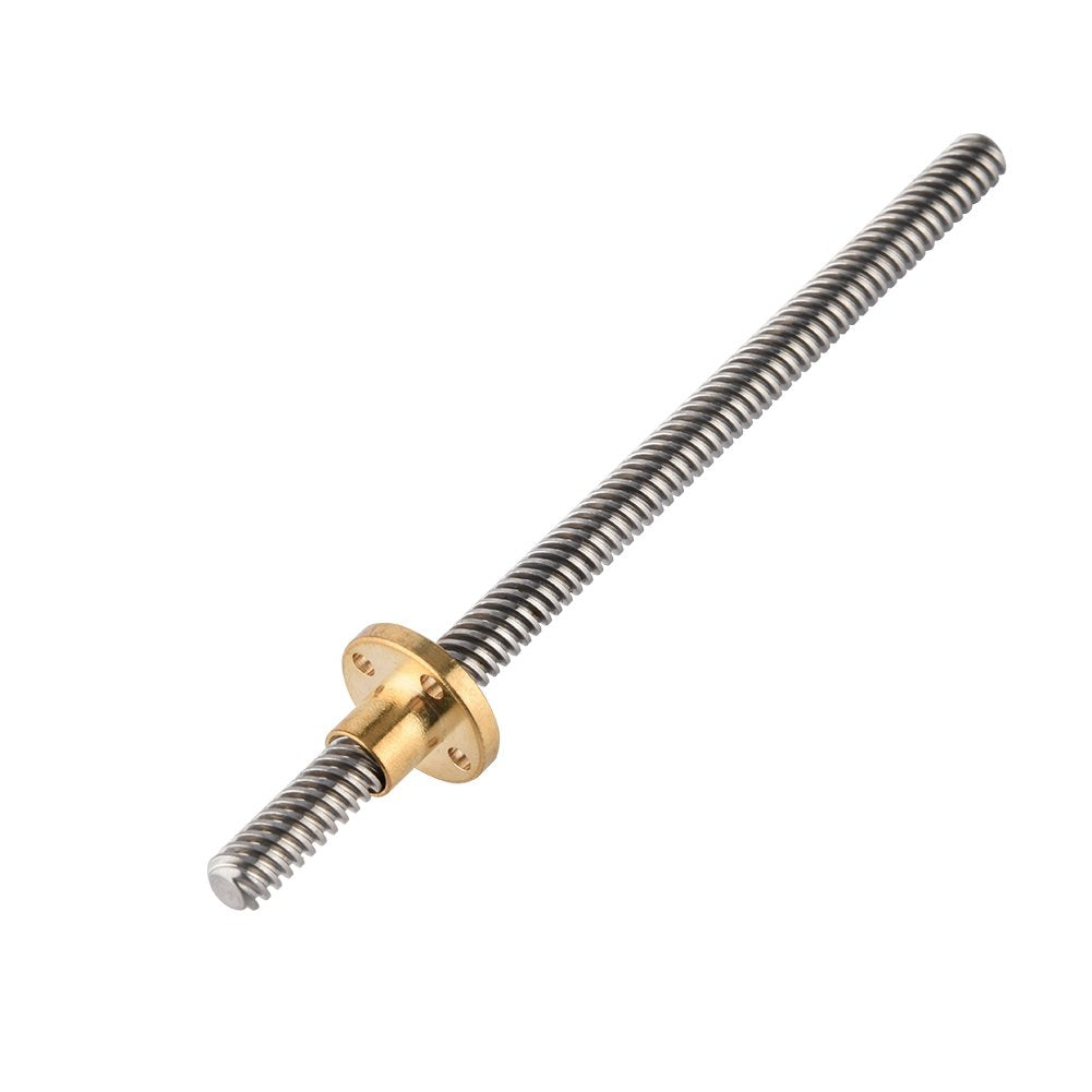 3D Printer Accessories T8 Trapezoidal Lead Screw Lead Screw + T8 Nut, Pitch 2mm Screw Lead 8mm, Stainless Steel, for 3D Printer Stepper Motor(150mm) 150mm