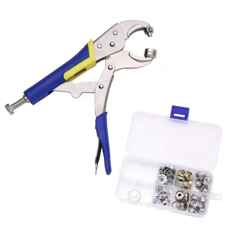 【Upgraded version】Snap Pliers Fastener Tool Kit Snap Installation Set Hand Tools for Fastening, Replacing Metal Snaps, Repairing Boat Covers, Canvas, Sewing, Tarps - YZS Blue