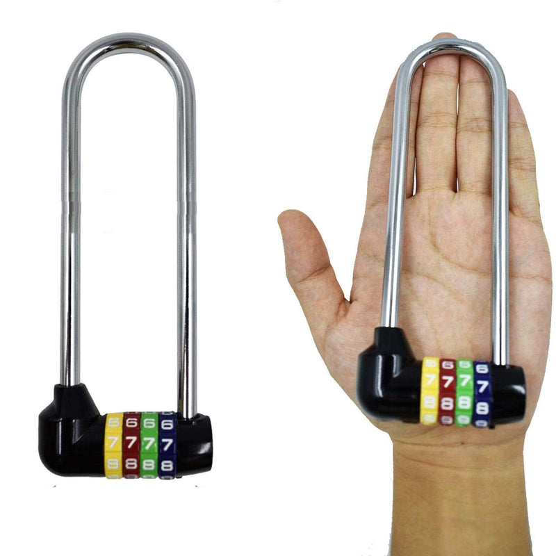 5 inch (12.5cm) Long Shackle Beam Gym Locker Lock, 4 Digit Combination Lock,Safety Padlock for Cabinet Door Handles Bike School Gym Locker,Sports Locker,Fence,Toolbox,Case,Hasp Storage,Box