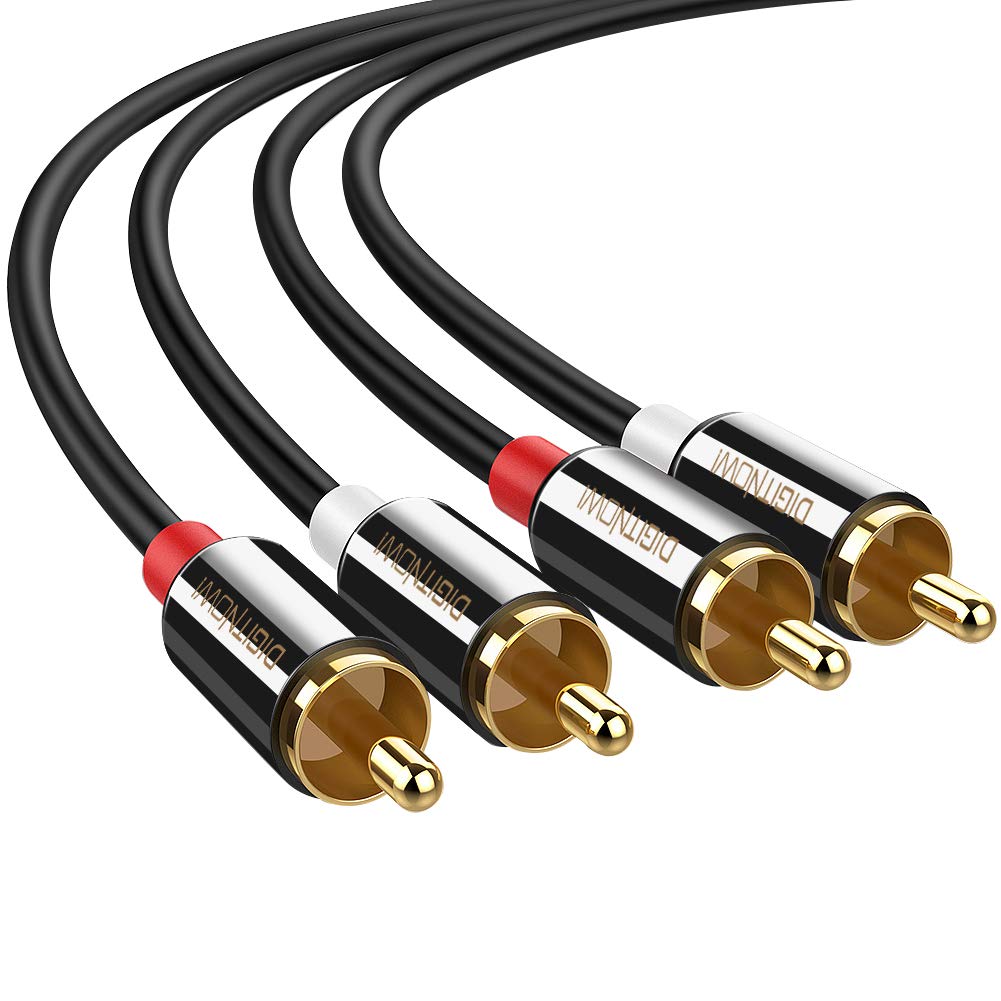 2RCA Male to 2 RCA Male Stereo Audio Cable Gold Plated for Home Theater, TV, Gaming Consoles, Hi-Fi Systems, 3.3Ft