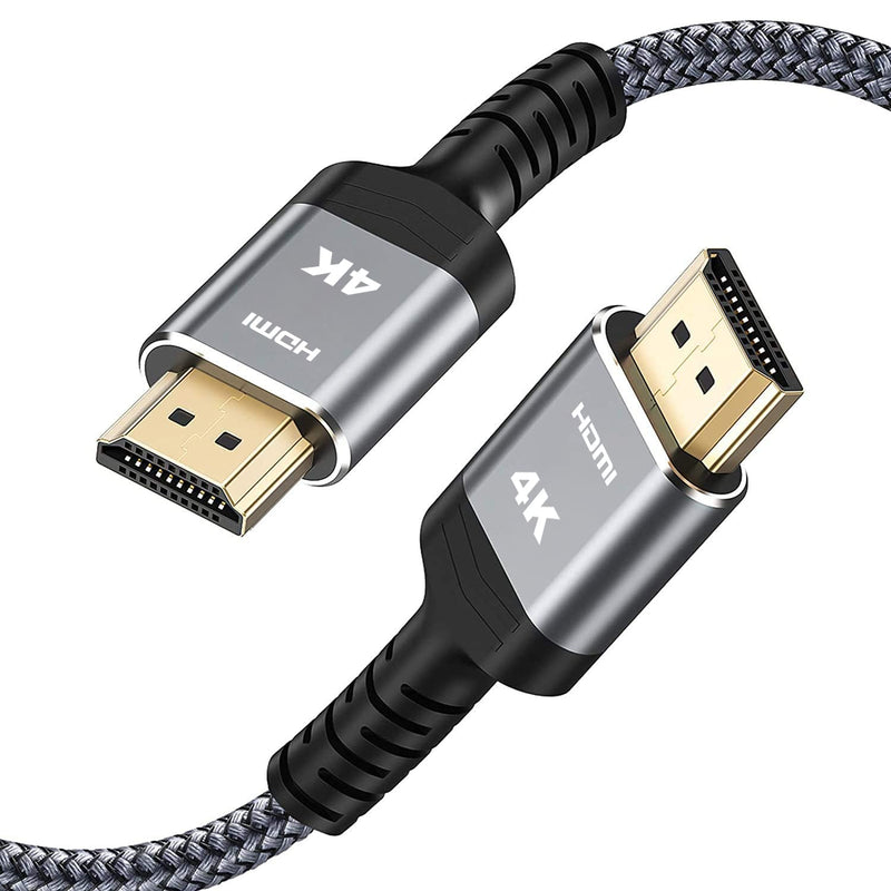 4K High Speed HDMI Cable 1M/3.3FT,Highwings 4K@60Hz 18Gbps HDMI Braided HDMI Cord 30AWG 4K@60Hz Compatible 4K HDR,HDCP 2.2,Video 4K UHD 2160p,HD 1080p,3D PS 3 4 PC Blu-ray ect 3.3 feet Grey