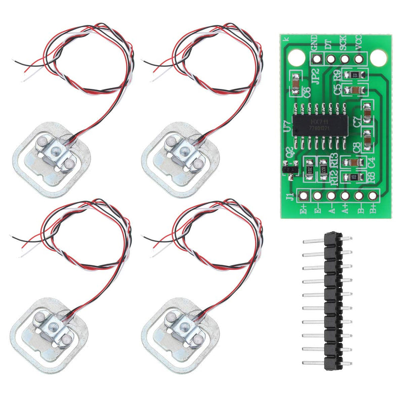 DAOKI 4pcs DIY 110lbs 50KG Half-Bridge Body Load Cell Weight Strain Sensor Resistance + HX711 AD Module