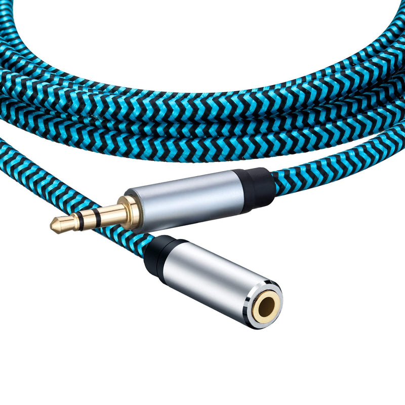 Hftywy AUX Extension Cable 12 ft 3.5mm Male to Female Stereo Audio Extension Cable Headphone Extension Cable Compatible for iPhone, iPad, Smartphones, Tablets, Media Players