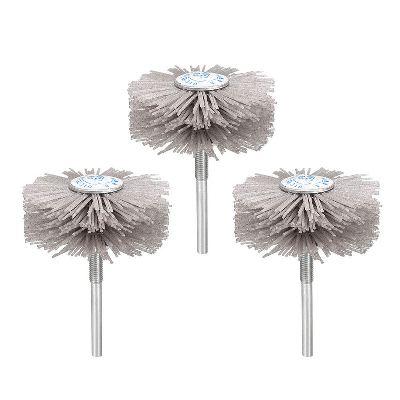 uxcell Abrasive Nylon Wheels Brush 120 Grits with 1/4 Inch Shank for Polish Grinder 3pcs
