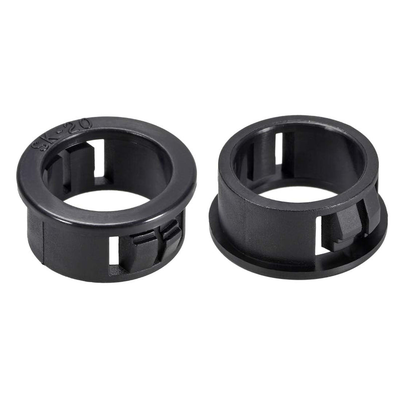 uxcell 20mm Mounted Dia Snap in Cable Hose Bushing Grommet Protector Black 50pcs