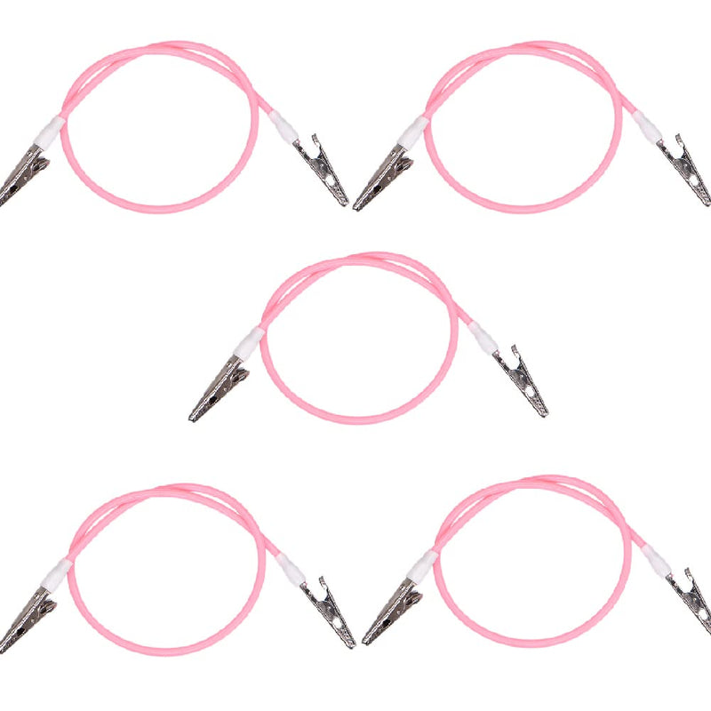 Angzhili 5 Pcs Dental Bib Clips,Silicone Napkin Clip Bib Holders with Colorful Silicone Lanyard and Stainless Steel Clip(Pink) Pink