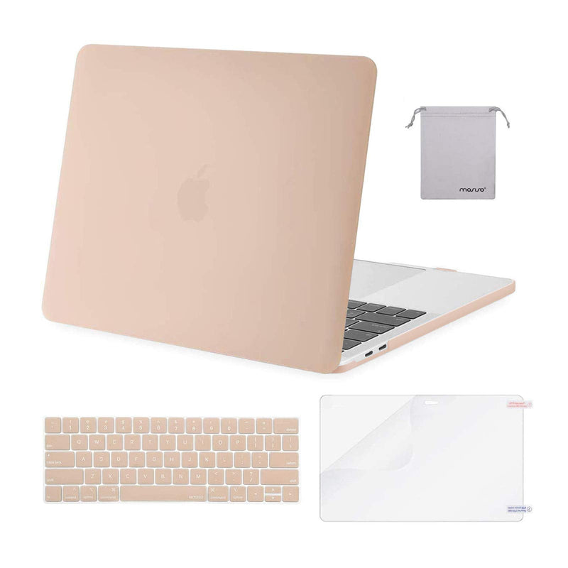 MOSISO Compatible with MacBook Pro 13 inch Case 2020-2016 Release A2338 M1 A2289 A2251 A2159 A1989 A1706 A1708, Plastic Hard Shell Case&Keyboard Cover Skin&Screen Protector&Storage Bag, Camel