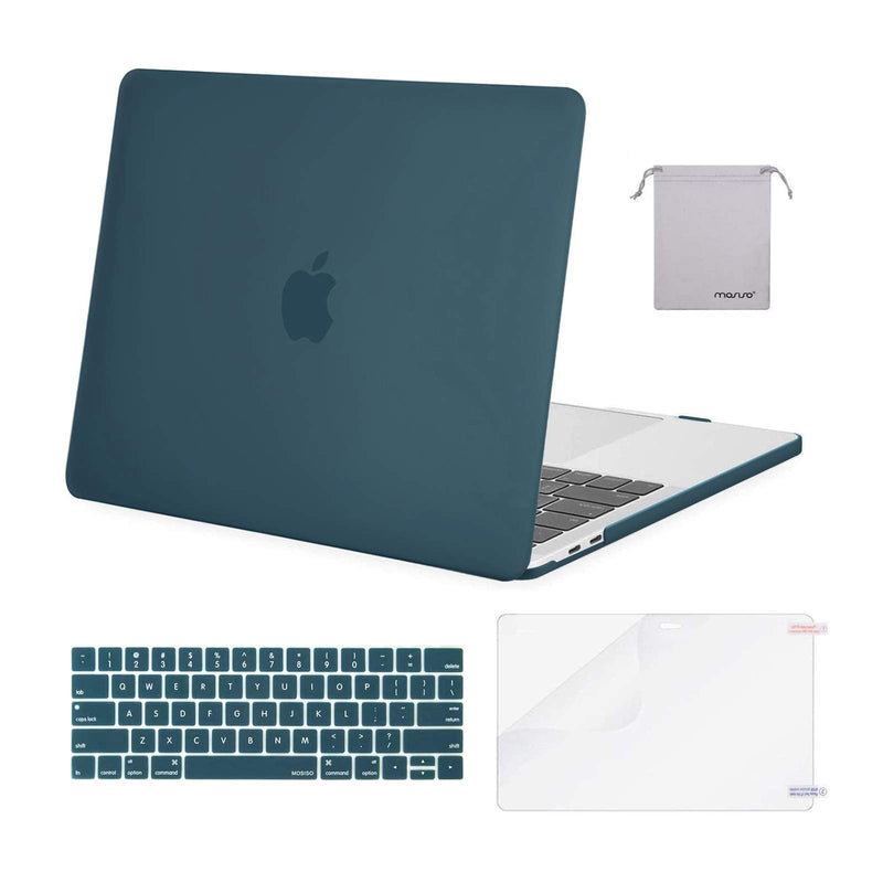 MOSISO Compatible with MacBook Pro 13 inch Case 2020-2016 Release A2338 M1 A2289 A2251 A2159 A1989 A1706 A1708, Plastic Hard Shell Case&Keyboard Cover Skin&Screen Protector&Storage Bag, Deep Teal