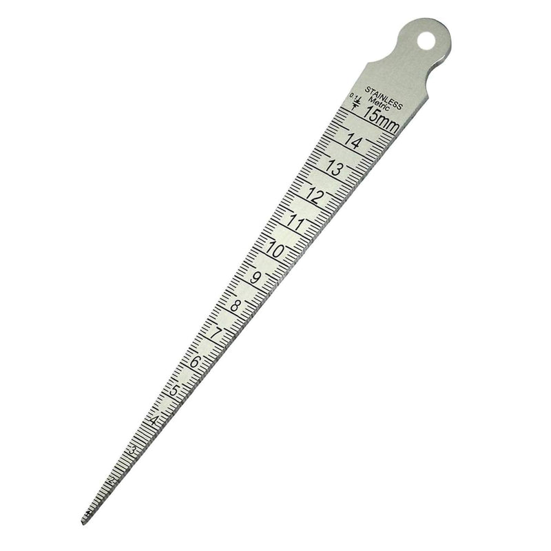 KEWAYO Taper Gage 1/32-5/8 Inch 1-15mm Stainless Gap Hole Taper Welding Gauge Test Ulnar Inch & Metric