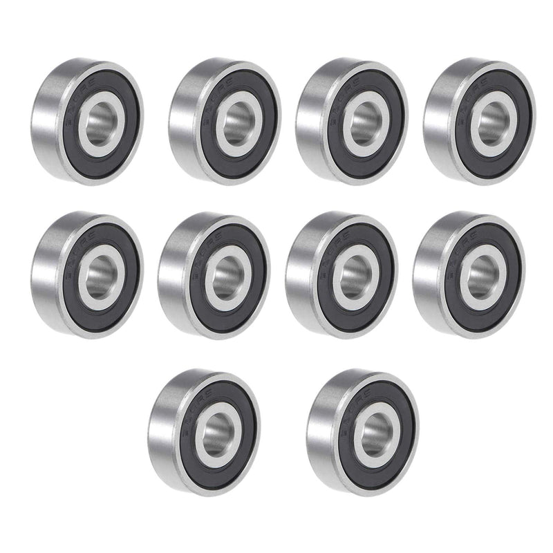 Donepart 626-2RS Ball Bearings - 6mm Bore ID, 19mm OD, 6mm Width Pre-Lubricated and ABEC3 High Speed Sealed Miniature Bearings (10 Pack) 626-2RS(6x19x6mm)