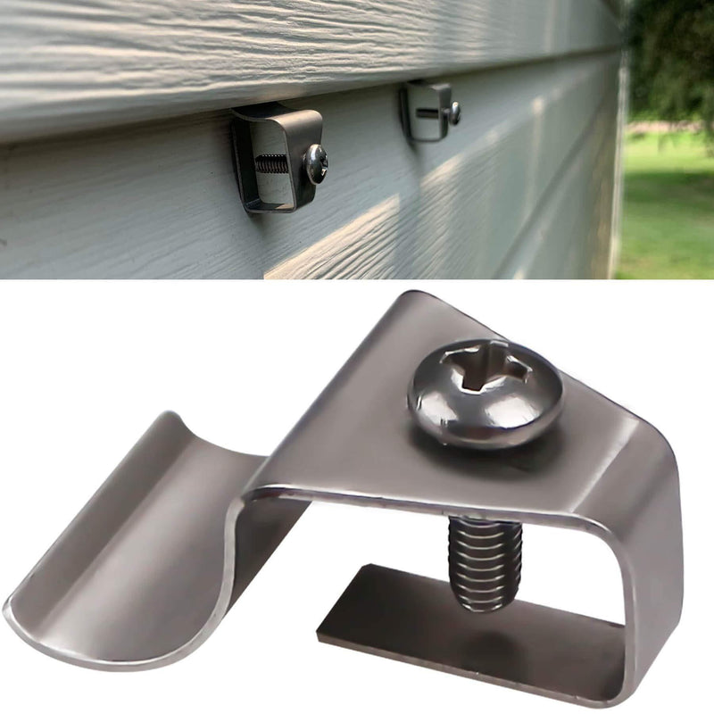(10 Pack) Vinyl Siding Clips Hooks No-Hole Needed Outdoor Siding Screws Hanger for Mount Home Security Camera 10 Pack