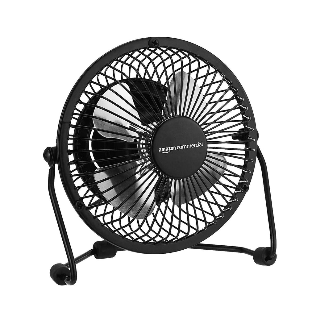 AmazonCommercial 4-Inch Table Fan with Power Adapter and USB Cable 4"