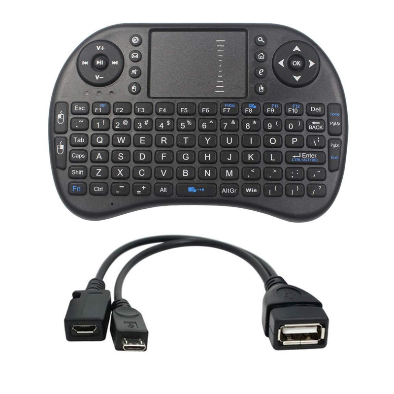 Mini Wireless Keyboard 2.4GHz Touch-pad Mouse Combo Plus OTG Cable - TV xStream, Compatible with Firesticks, Android TV Box, IPTV, 4K Media Stick, Smart TV, PC, X-Boxes +More