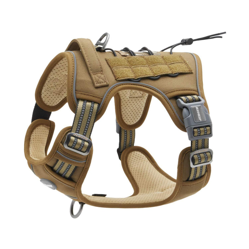 Auroth Tactical Dog Harness for Small Medium Large Dogs No Pull Adjustable Pet Harness Reflective K9 Working Training Easy Control Pet Vest Military Service Dog Harnesses S(Neck:14-21",Chest:20-31") Army yellow