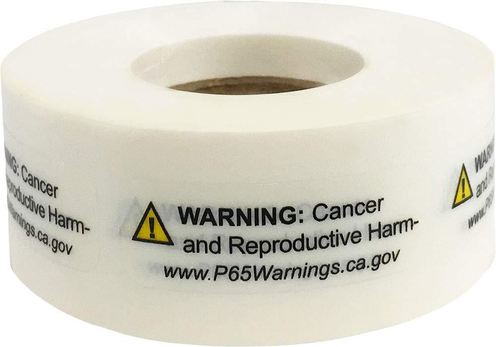 California Proposition 65 Cancer and Reproductive Harm Warning Labels Short Form .5 x 1.5 Inch 500 Adhesive Stickers