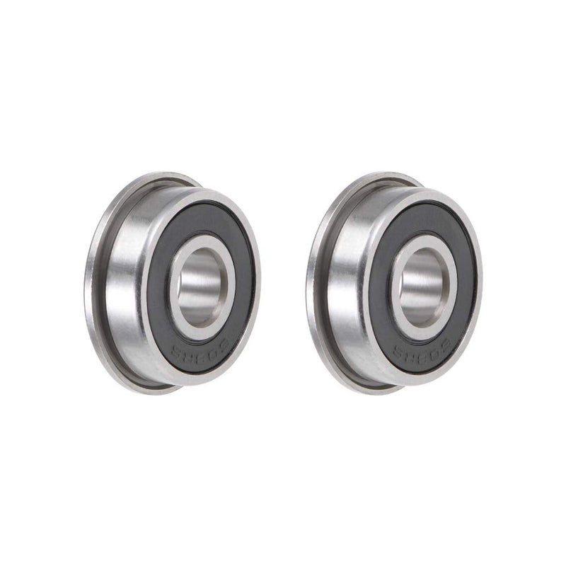 uxcell F608-2RS Flange Ball Bearing 8x22x7mm Sealed Chrome Bearings 2pcs