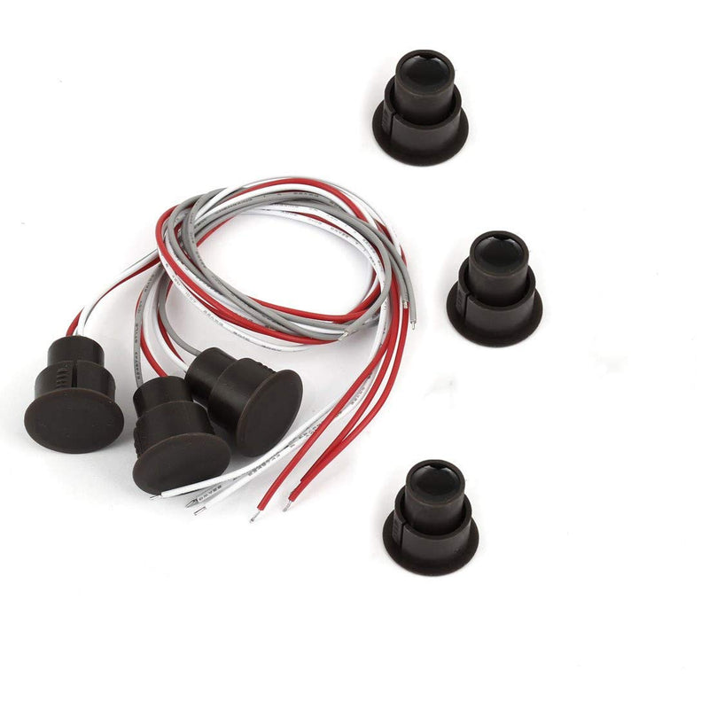 QMseller RC-36 NC+NO Recessed Wired Security Window Door Contact Sensor Alarm Magnetic Reed Switch Brown - (3 Sets)