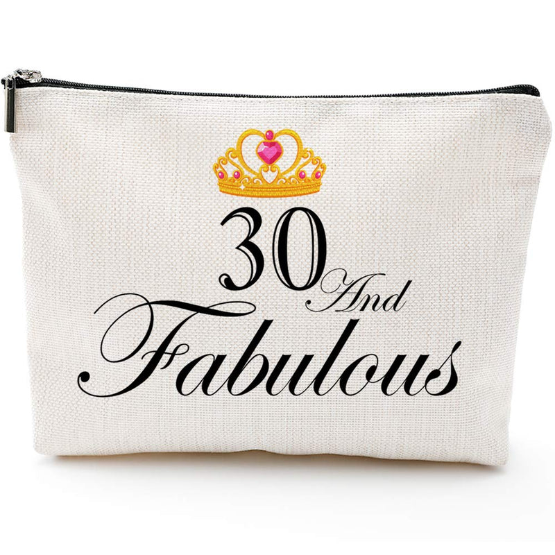 Fun 30th Birthday Gifts for Women-30 and Fabulous-Makeup Travel Case, Makeup Bag Gifts