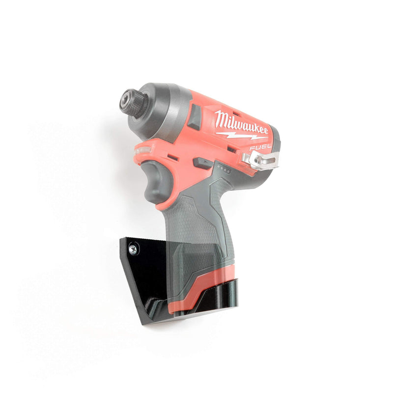 Spartan Mount Wall Hook for Milwaukee M12 Tools Left - 12 Volt Power Tool Holder, High Strength Low Profile Bracket, Convenient Easy Access Garage Organization
