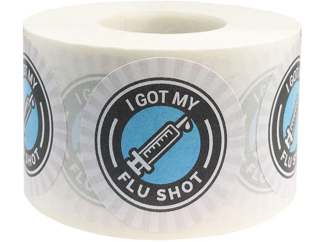 I Got My Flu Shot Stickers 1.5 Inch 500 Total Labels