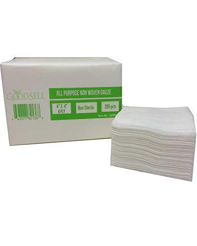 200 PCS (4" X 4") Premium 4-ply Non-Woven, Non-Sterile Sponge Gauze Pad- Medical, Dental, Salon, All Purpose Gauze Sponges Pads -(1 Pack)-White