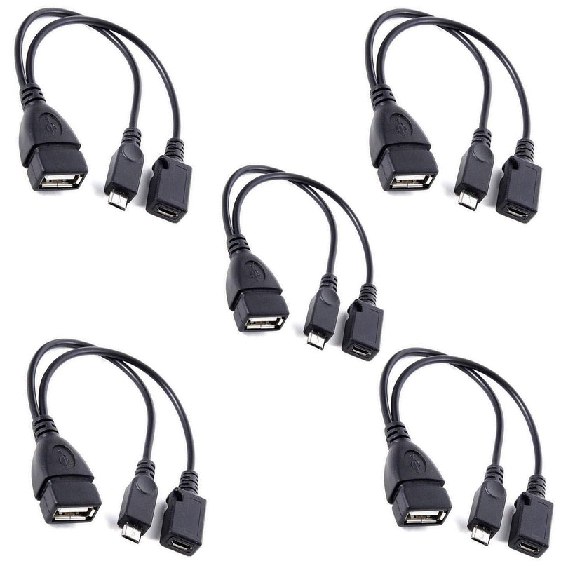 [5 Pack] TV xStream USB Port Adapter, Micro OTG Cable and Power - Compatible with Streaming Sticks, Media Devices, Rii and Logitech Keyboards, and Nintendo Switch, SNES, NES Classic (5 Pack)