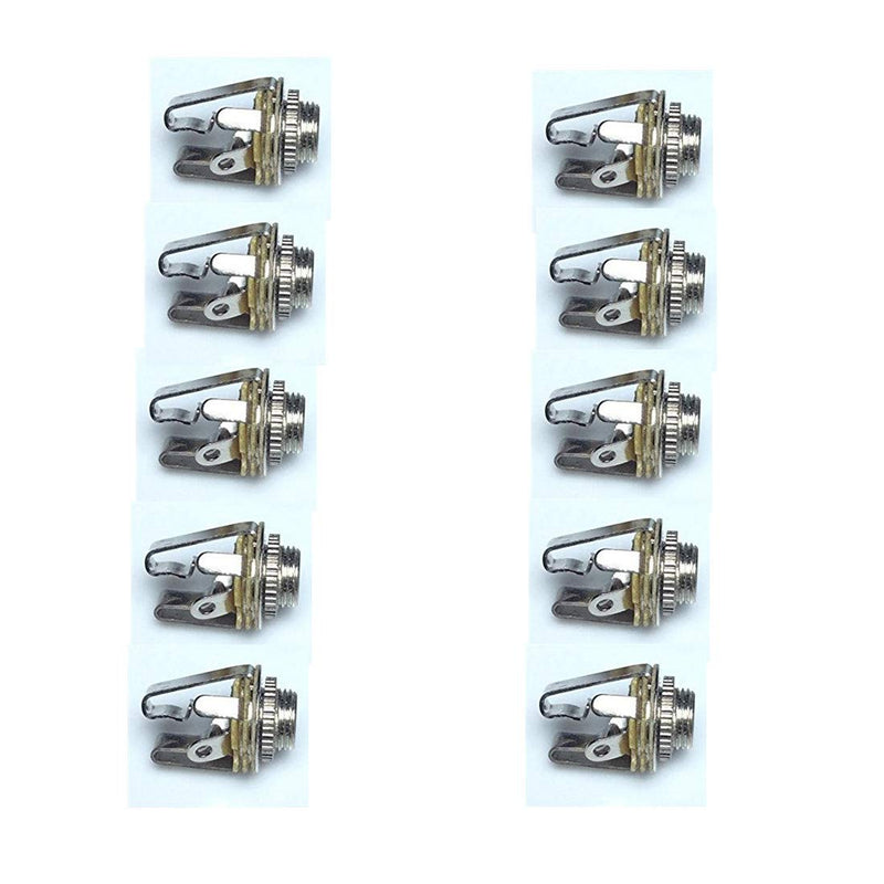 QMseller 3.5mm Stereo 3-Pole (3-Pin) TRS Plug Jack Socket Adapter Cables Connectors - 10 Pack