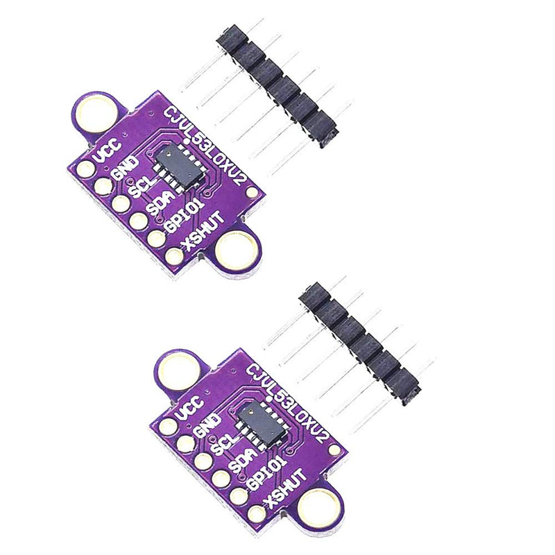 ACEIRMC 2pcs VL53L0X Time-of-Flight (ToF) Laser Ranging Sensor Breakout 940nm GY-VL53L0XV2 Laser Distance Module I2C IIC (Purple) Purple