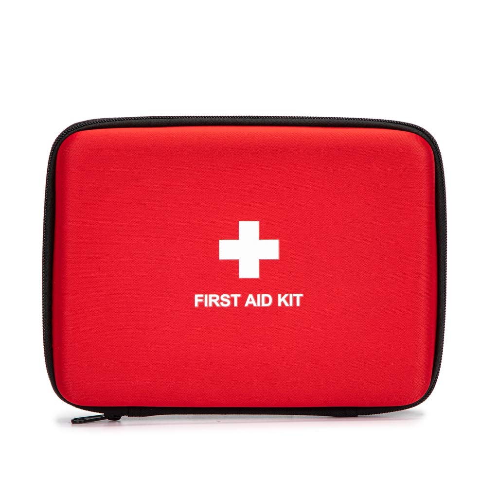 First Aid Hard Case Empty, Jipemtra First Aid Hard Shell Case First Aid EVA Hard Red Medical Bag for Home Health First Emergency Responder Camping Outdoors (Red Square) Red Square