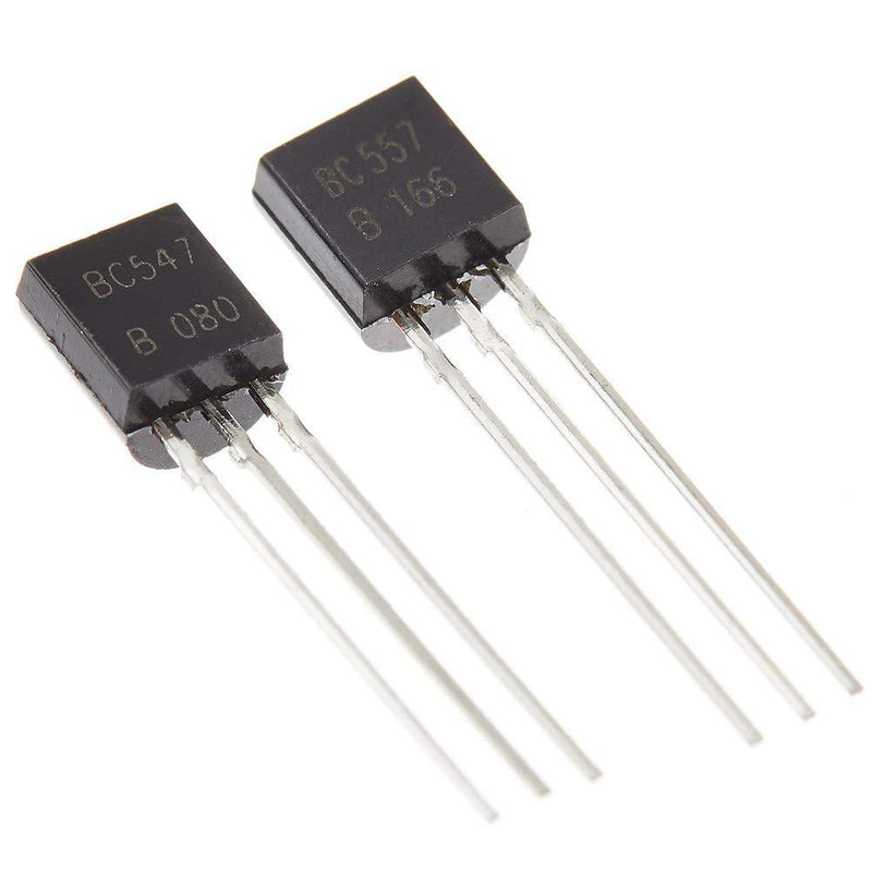 Bridgold 100pcs(50pcs BC547+50pcs BC557) NPN PNP Bipolar PBP Low Power Transistor 100mA,3-Pin