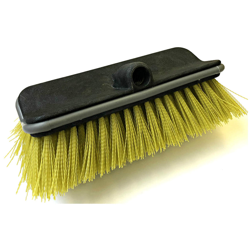DocaPole Hard Bristle Deck Brush and Bi-Level Scrub Brush Extension Pole Attachment (11â€) | Long Handle Scrub Brush and Deck Brush for Deck, House Siding, Brick, Concrete and more (Pole Not Included)