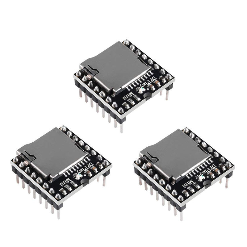 3PCS Mini MP3 Player Audio Module MP3 Voice Decode Board TF Card U Disk IO/Serial Port/AD Board DFPlayer Audio Voice Music Module for Arduino 3PCS MP3 Module