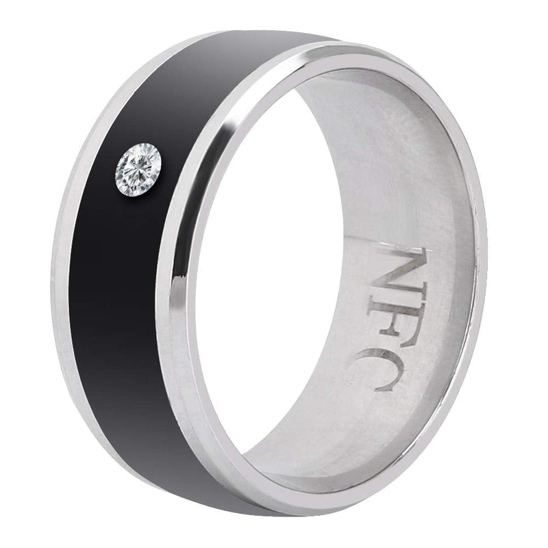 Smart Ring, No Charge and Depth Waterproof Universal Wear Smart Ring, Magic Wearable Device Universal Ring for Mobile Phone, NFC Smart Rings(size11) size11