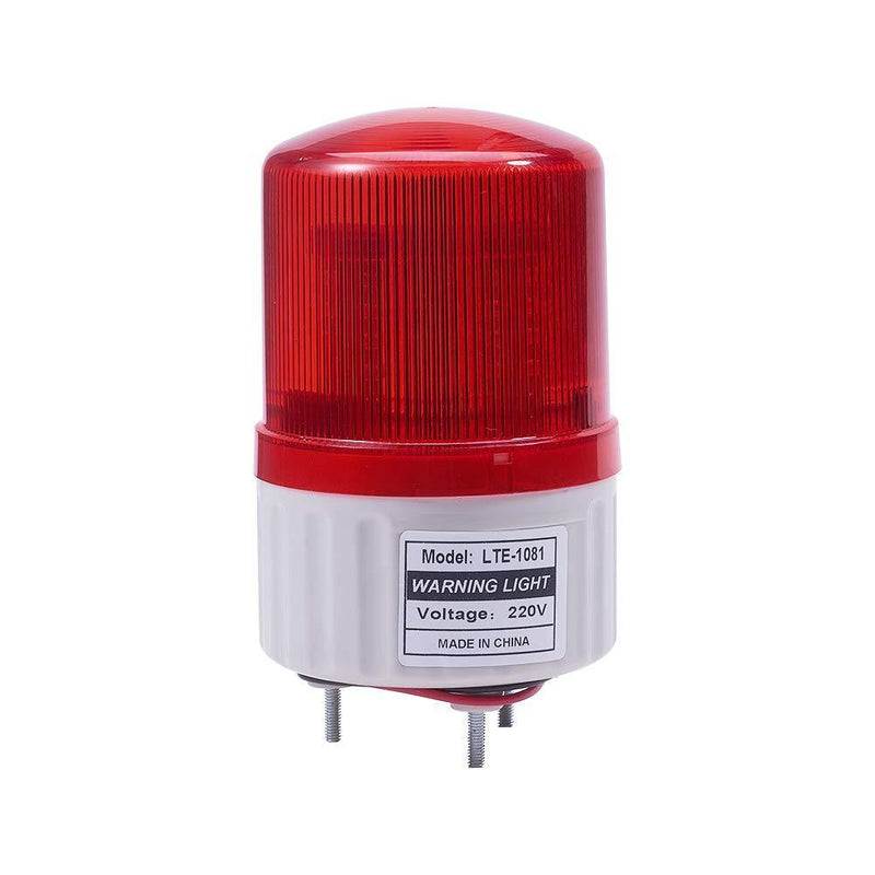 Othmro Warning Light Bulb Industrial Signal Tower Lamp Plastic Electronic Parts Rotate No Sound 2W 220V Red TB-1081 1pcs 220V 2W