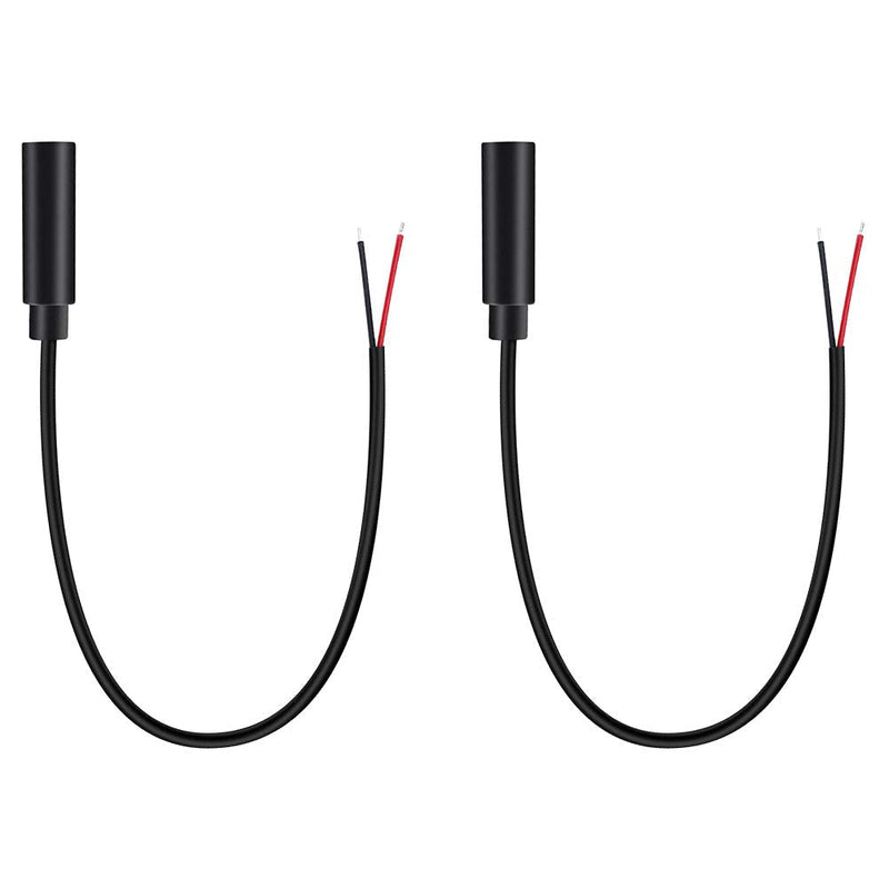 Fancasee (2 Pack) Replacement 3.5mm Female Jack to Bare Wire Open End TS 2 Pole Mono 1/8" 3.5mm Jack Plug Connector Audio Cable Repair