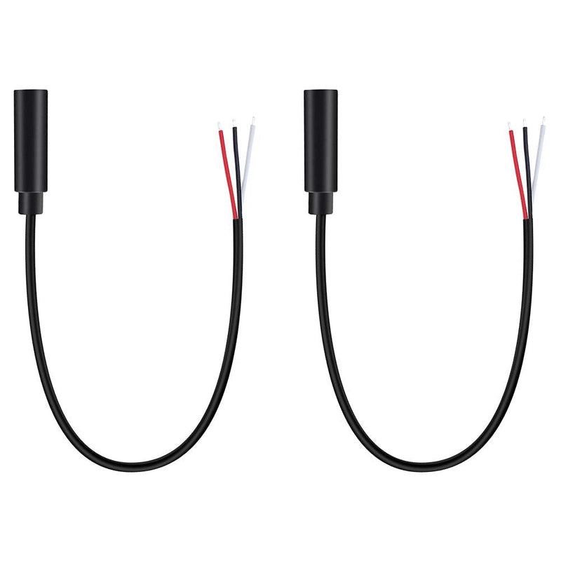 Fancasee (2 Pack) Replacement 3.5mm Female Jack to Bare Wire Open End TRS 3 Pole Stereo 1/8" 3.5mm Jack Plug Connector Audio Cable for Headphone Headset Earphone Cable Repair
