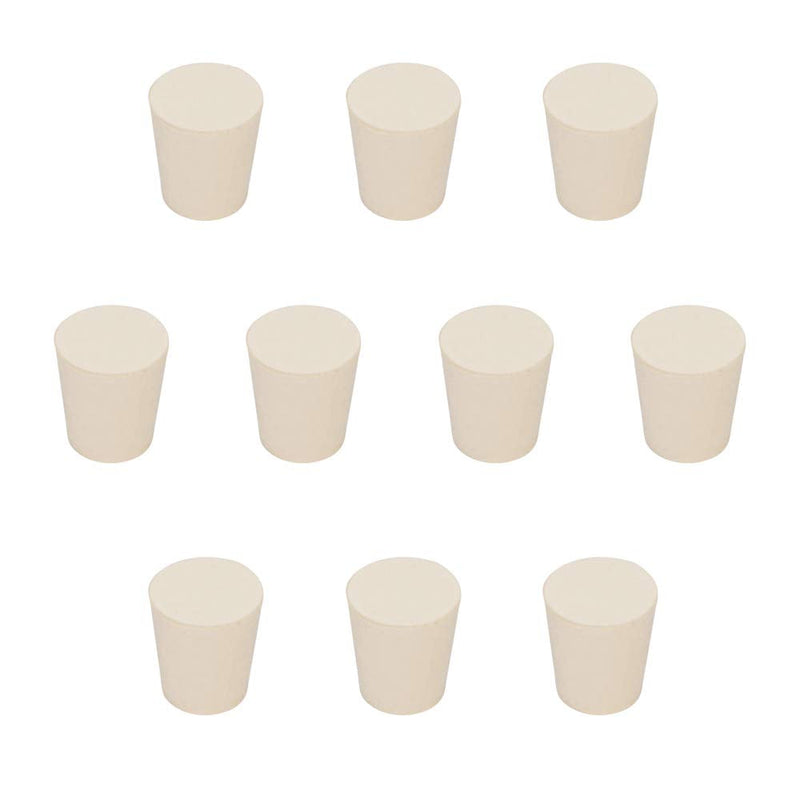 StonyLab Solid Rubber Stoppers, 10-Pack 3# White Tapered Lab Seal Rubber Stoppers, Fits All StonyLab Glassware with 19/22 Joint 3# 10 Pack