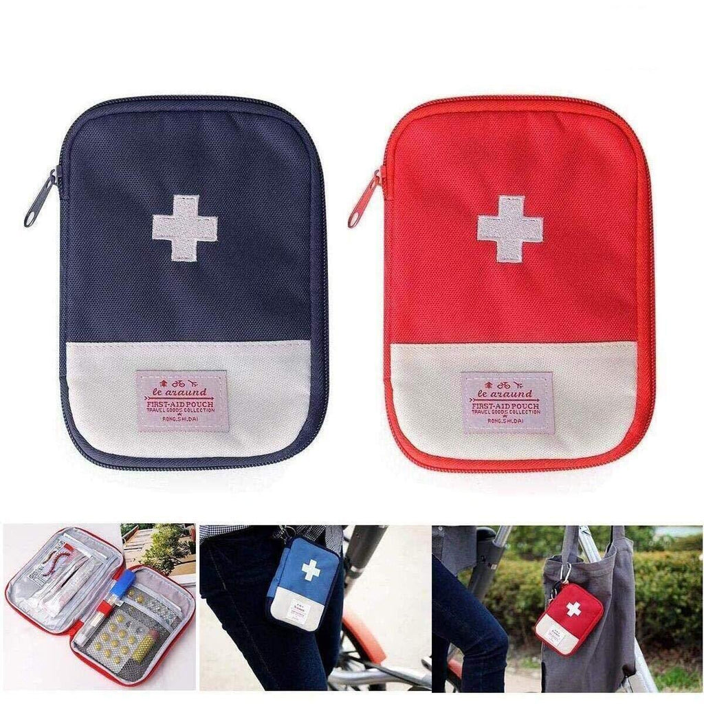 2 Packs First Aid Bag,Empty First Aid Pouch,Mini Portable Medical Bag for Outdoor Camping Hiking Travel Emergency，Multifunction Emergency Medicine Storage Bag-7x5 inch