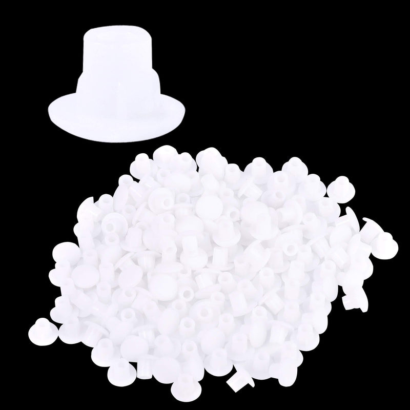 KINMAD 300 Pcs 4.4mm 0.17" Plastic Hole Plug Button Top Blanking Drilling Cover Caps Plugs for Chair Cabinet Cupboard Shelf, White 300 Pieces
