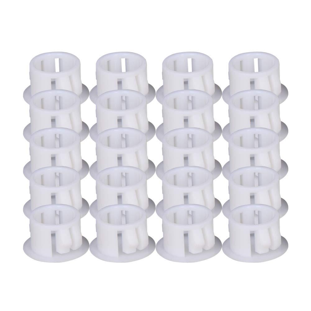 Fielect 50pcs Hole Plugs 12.7mm x 10.3mm White Nylon Round Snap Panel Locking Hole Plugs Cover Cable Snap Bushing SKT-13