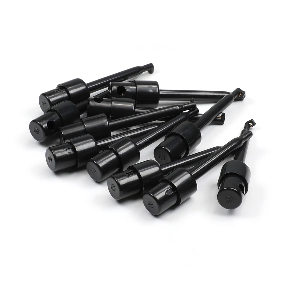 Fielect 11Pcs 55mm Length Test Hook Clip Test Probe for Electronic Testing Black