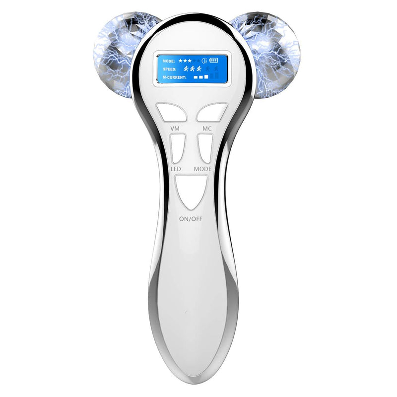 4D Microcurrent Face Massager Roller, Electric Face Lift Beauty Facial Roller Arms Legs Body Massager for Anti Aging Wrinkles, Improve Facial Contour