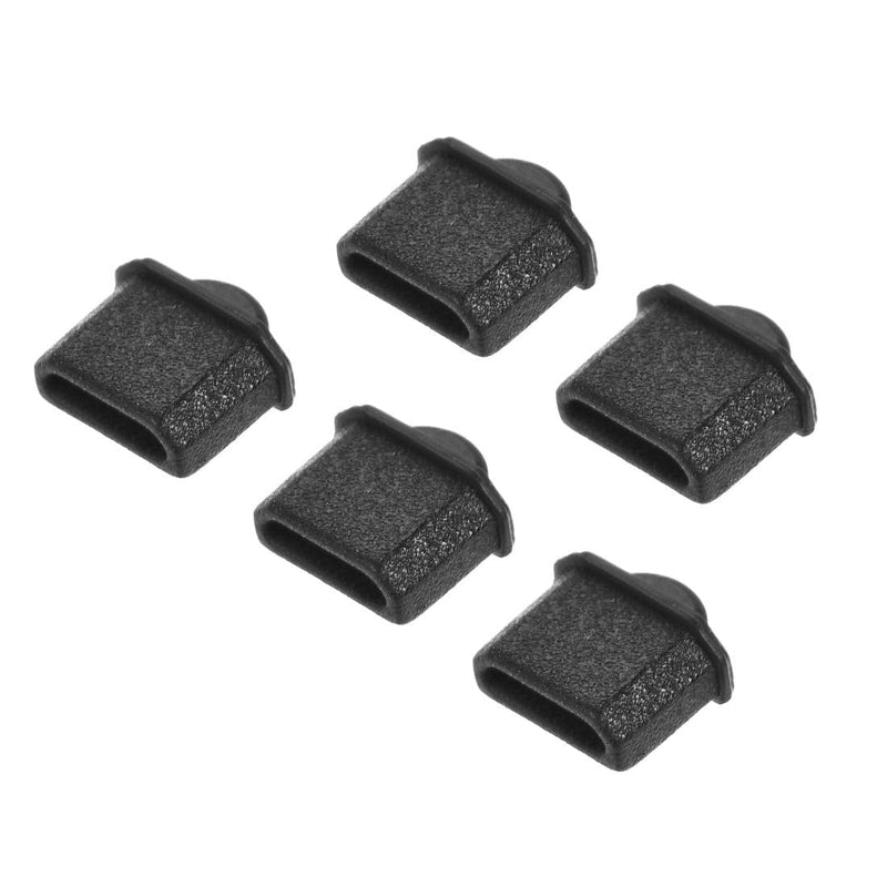 uxcell 5pcs Micro Silicone Protectors Port Anti Dust Cap Cover Black