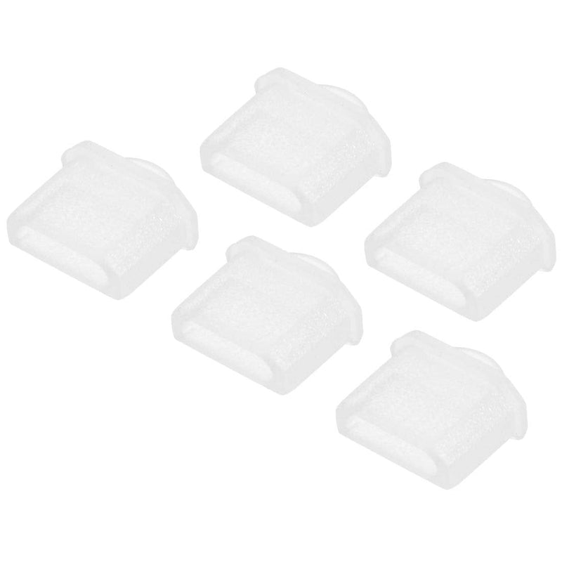 uxcell 5pcs Micro Silicone Protectors Male Port Anti Dust Cap Cover Clear