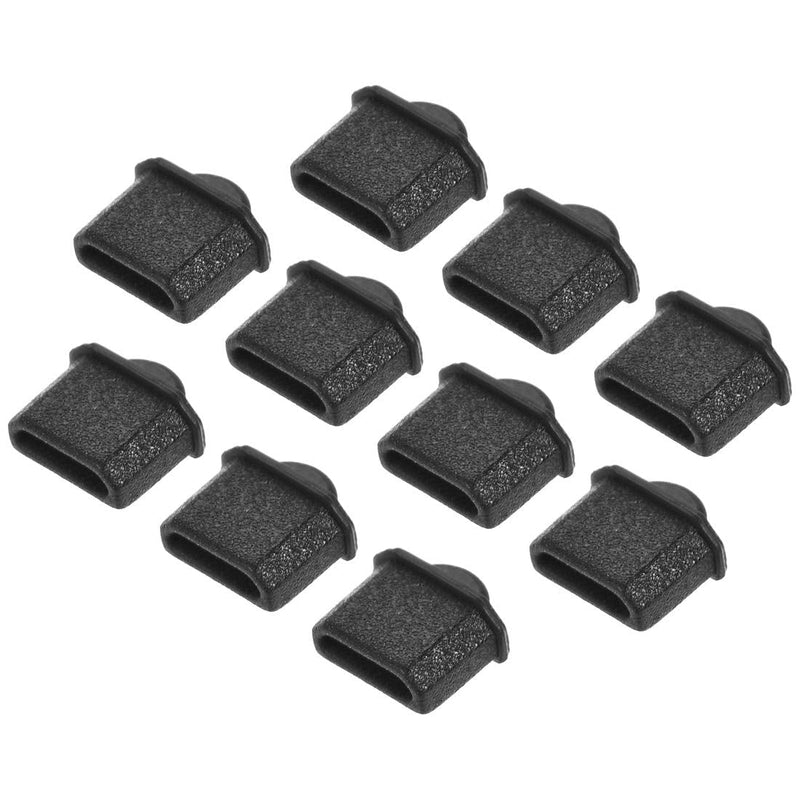 uxcell 10pcs Micro Silicone Protectors Male Port Anti Dust Cap Cover Black